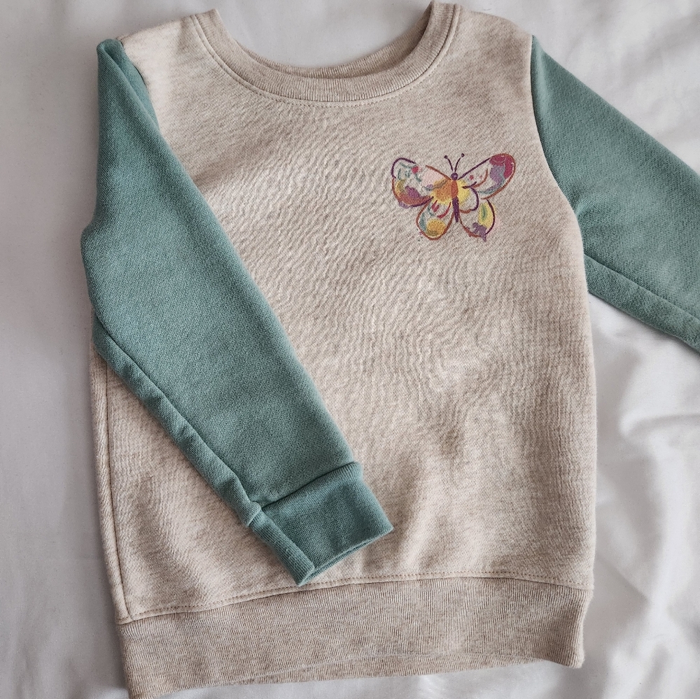 Garanimals Cream and Green Butterfly Sweatshirt